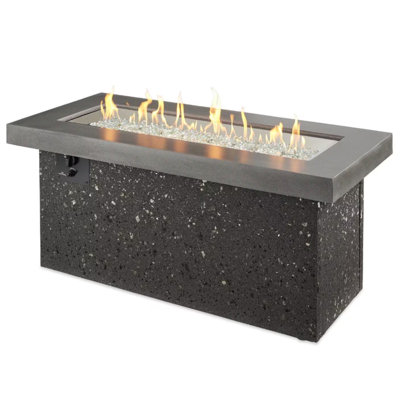 Foyer de table rectangulaire au propane en stuc de 48 po Key Largo