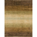 Hand Knotted Wool Ombre Area Rug in Light Brown/Moss/Beige