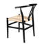 Chaise de salle à manger en bois Mid-Century avec assise en corde / tissu par Chivari (ensemble de 2)-106427194