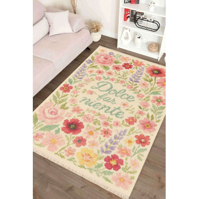 Tapis pastel à motif floral "Dolce Far Niente"