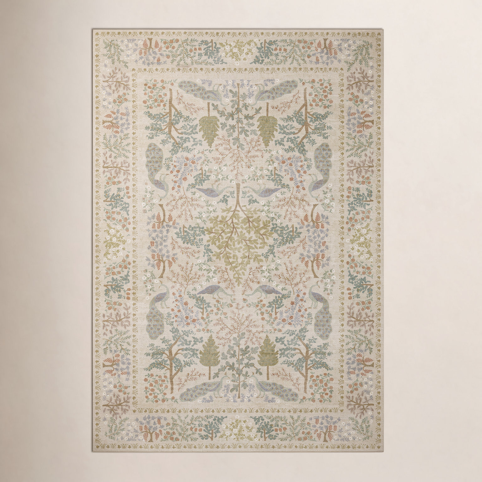 Rifle Paper Co. x Loloi Canopy Cream Floral Rug, Rectangle 8'6" x 11'6"