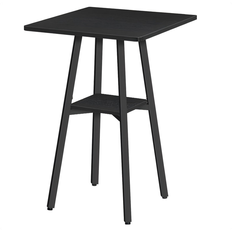 Bar Table, 2-Tier High Top Pub Table, Counter Height Table With Storage, Small Kitchen Dining Table, Bar Table For Living Room Party
