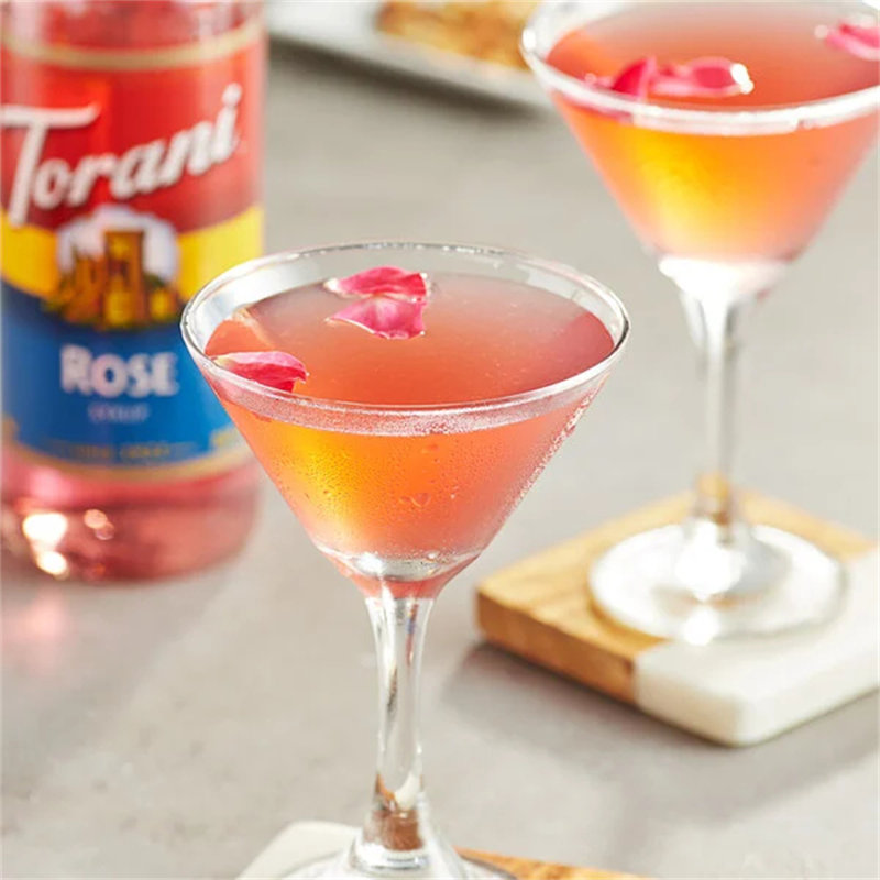 Bouteille de 750 ml en verre Torani Sirop aromatisant à la rose WS-880361927