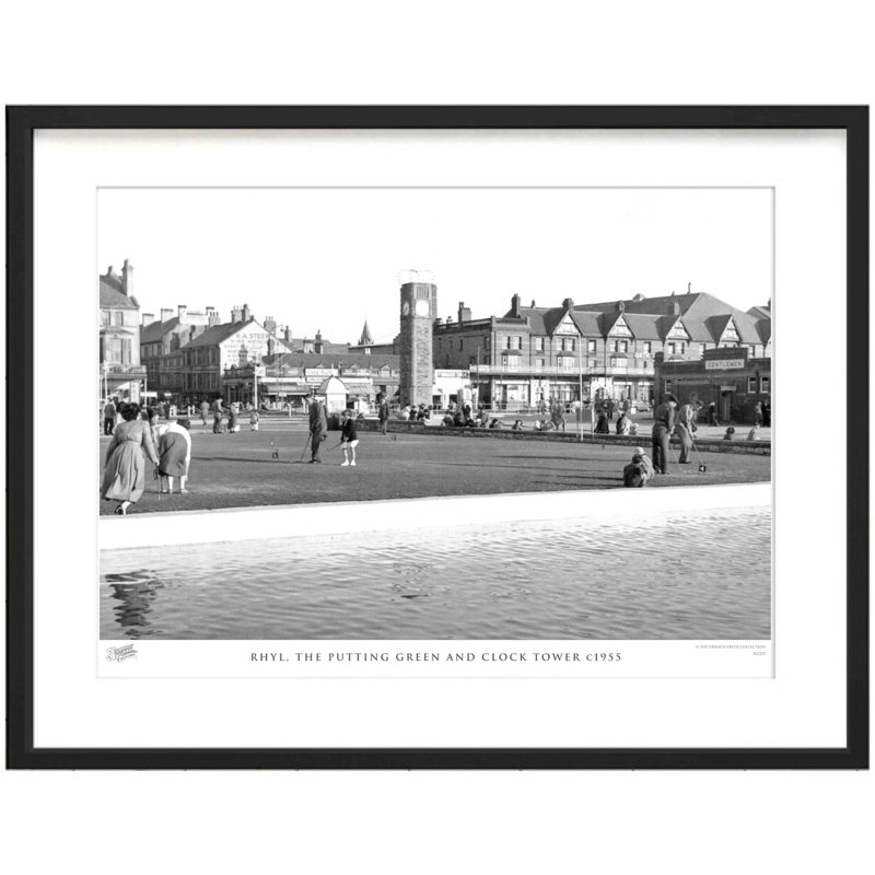 Rhyl, The Putting Green And Clock Tower C1955 by Francis Frith - Single Picture Frame Print, 40cm H x 50cm W x 2.3cm D