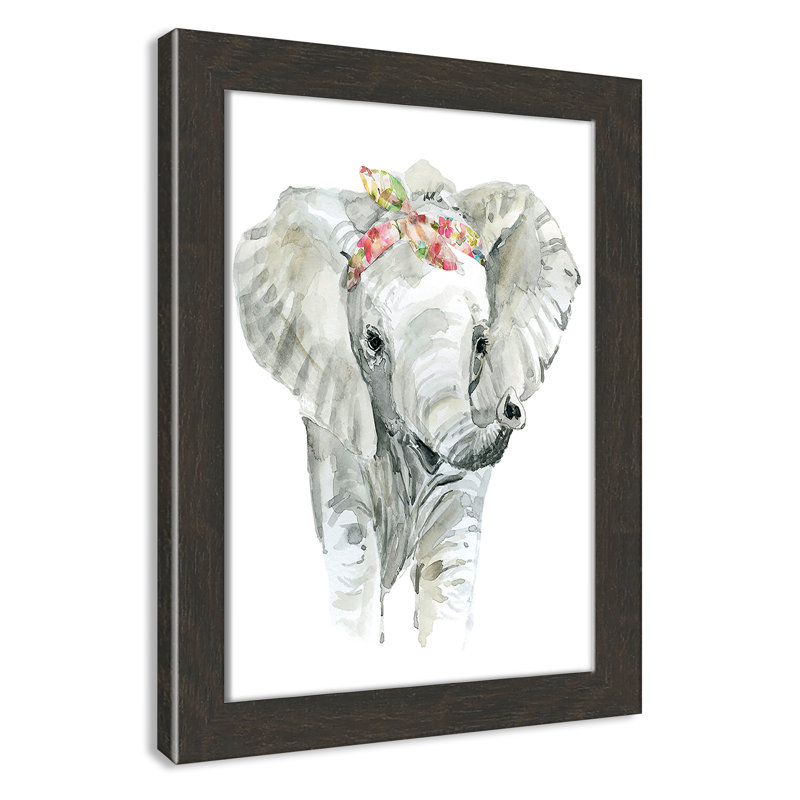 «Savannah Elephant», art encadré, H 14 po x l 10 po x P 0,63 po, Structure noire