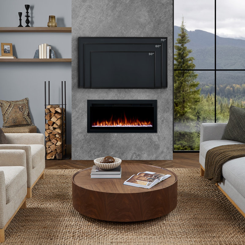 Real Flame Smart 42" Landscape Electric Fireplace Insert, App & Remote Controlled