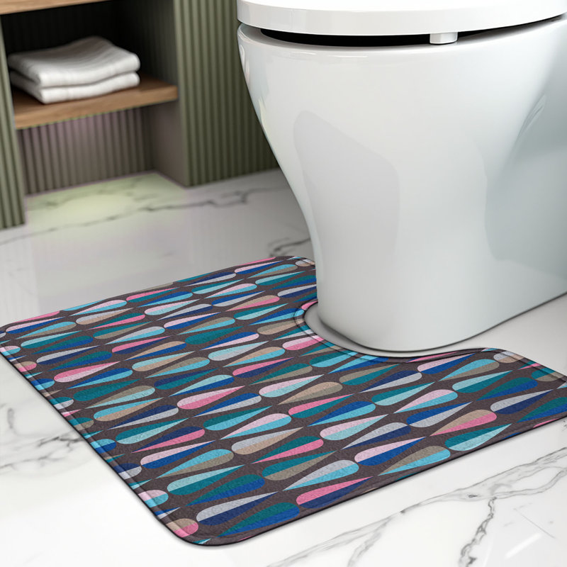 Tapis de salle de bain Mid-Century 20 po, Bleu