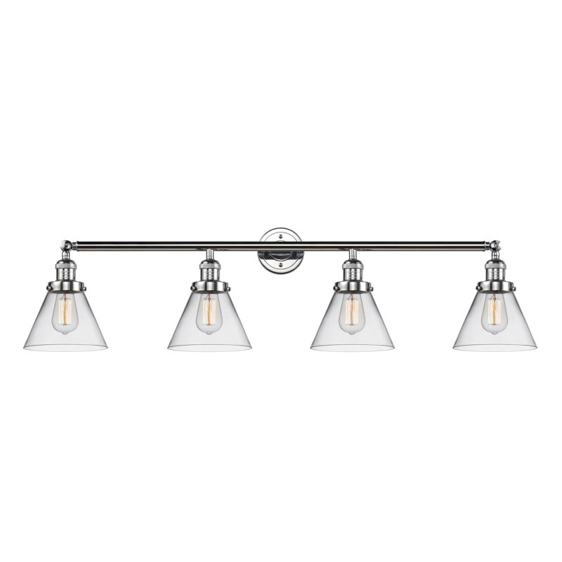 Éclairage pour meuble-lavabo de salle de bain 4 lumières Cone, Incandescent, Clair, Chrome poli