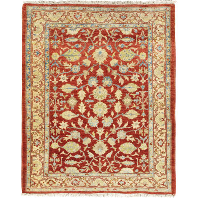 One-of-a-Kind 4'5" X 5'5" 1990s Wool Area Rug in