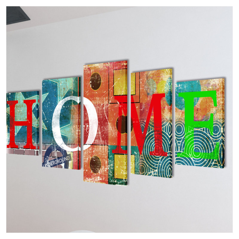 Home - 5 Piece Wrapped Canvas Print