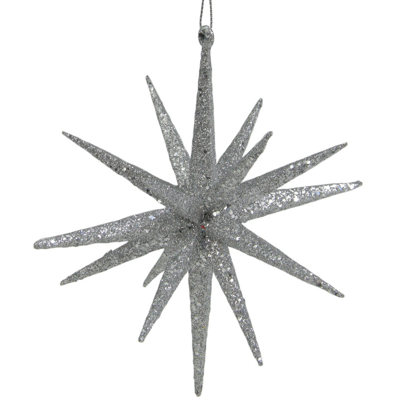 Ornement de Noël étincelant suspendu, H 5 po x l 5 po x P 5 po, Or