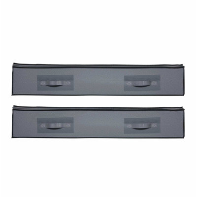 Under Bed Storage 90L Stackable Shoes Organization Box with Clear Lid 2 Pack