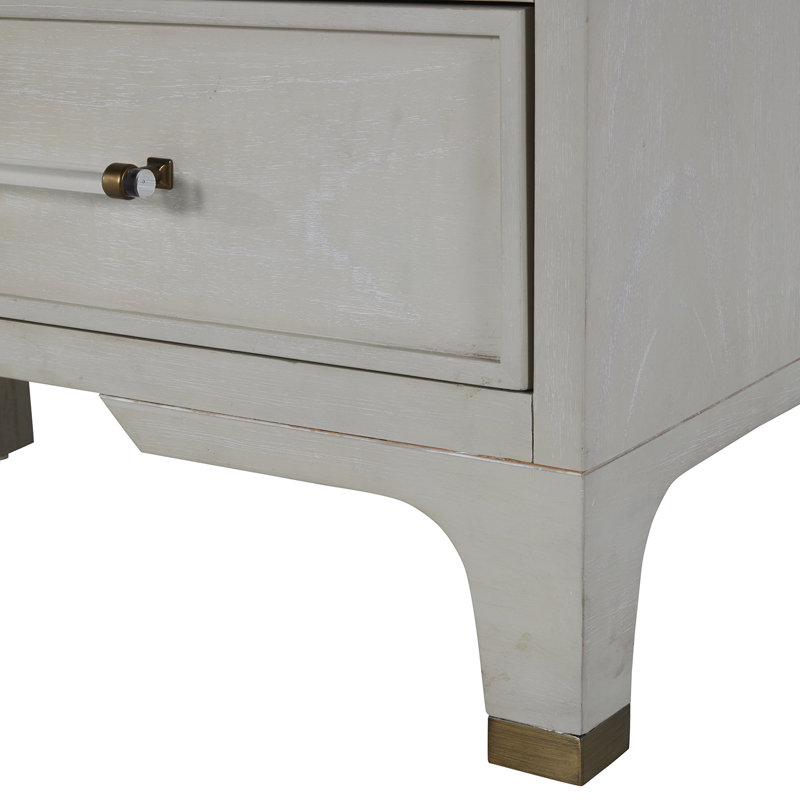 Alexandra White Mahogany 11-Drawer Dresser with Brass Accents