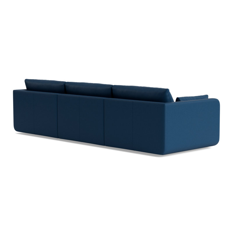 Eva Sofa With Chaise (116"), Leather - Deep Blue