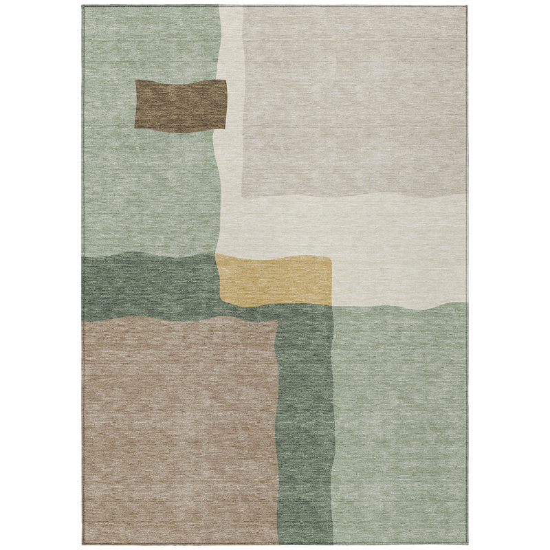 Machine Washable Indoor/Outdoor Kugler ACN2400 Abstract Rug, Rectangle 2'6" x 3'10"