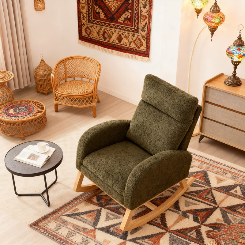 Chaise berçante Isabelle Max Adeebah, Vert