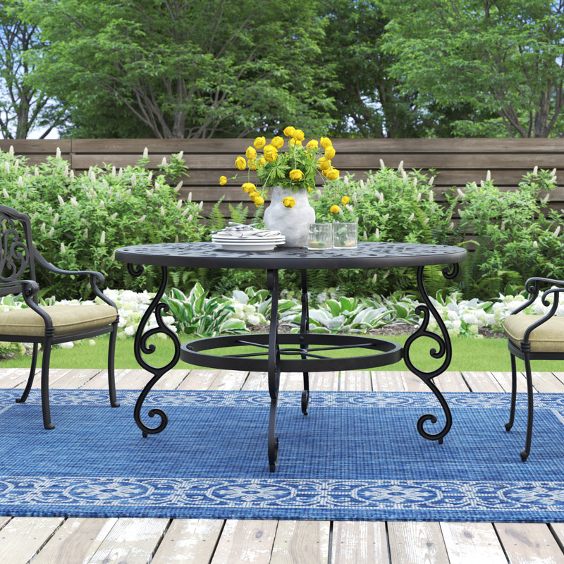 Chafin Round Metal Outdoor Dining Table
