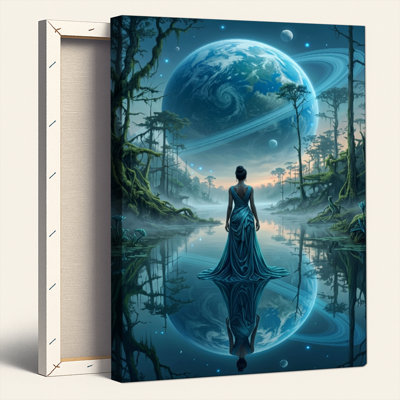 «Gallery Wrap», art mural sur toile pour le salon, la chambre à coucher, le bureau ou le vestibule - décoration murale décorative avec paysage fantastique