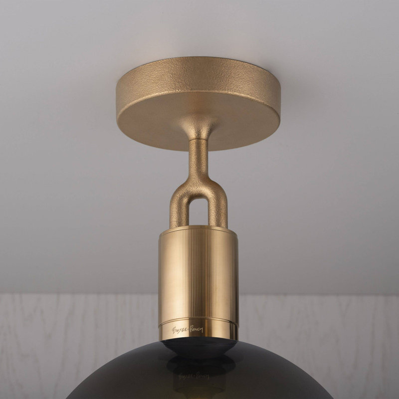 1 - Light Semi Flush Mount, Medium, Gun Metal, Opal
