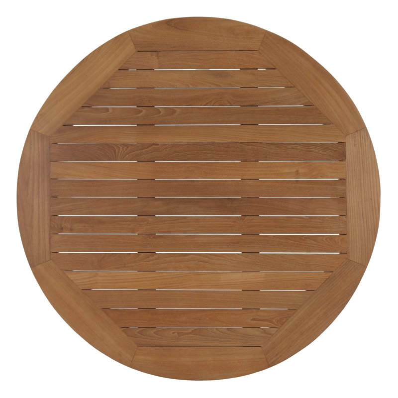 Marina Natural Teak Wood Outdoor Round Coffee Table