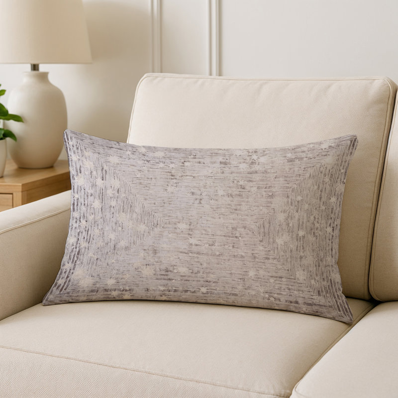 Coussin décoratif intérieur et extérieur Modern, Gris abstrait 62, Rectangle H 18 po x l 25 po