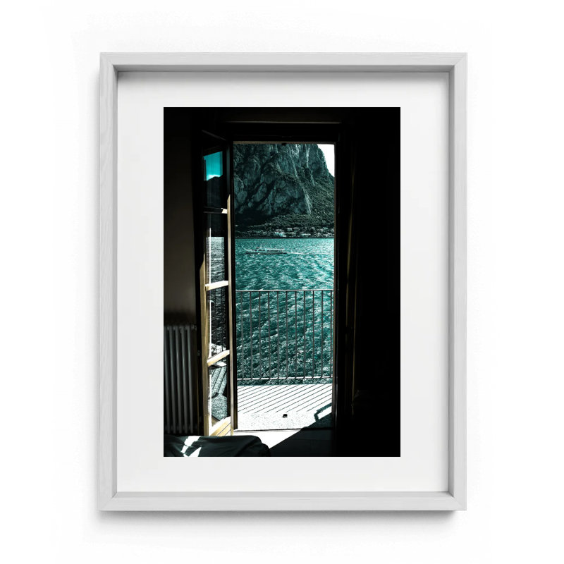 Terrazza Del Lago Print by Joseph Regan, 26" H x 22" W x 0.75" D, White