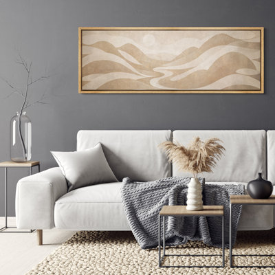 «Serene Sand Dune Landscape», reproduction d'art sur toile encadrée dans la chambre principale