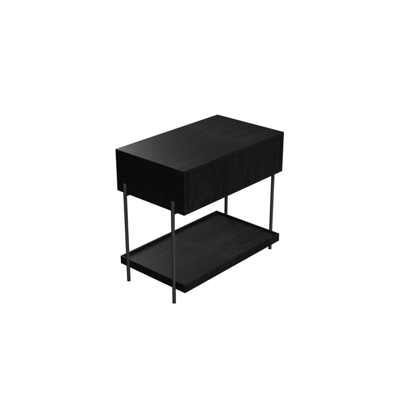 Clean 1 - Drawer Nightstand, Charcoal