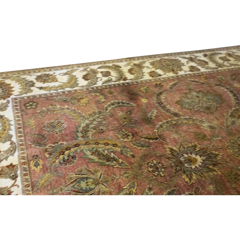 Tapis rouille et ivoire noué à la main de haute qualité