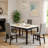 Dining Table Set For 4, 5-Piece Modern Kitchen & Dining Room Table Sets, Faux Marble Kitchen Table With 4 PU Leather Chairs For Small Space, Dinette, Breakfast Nook, Kitchen-1292856680-1292856679