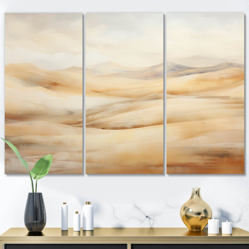 Minimalisme, désert, sables de sérénité II - ensemble de reproductions d'art mural, H 40 po x l 60 po x P 1 po