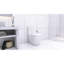 Toilette allongée en porcelaine avec chasse d'eau efficace et fabrication durable à 360 degrés blanc-121639514