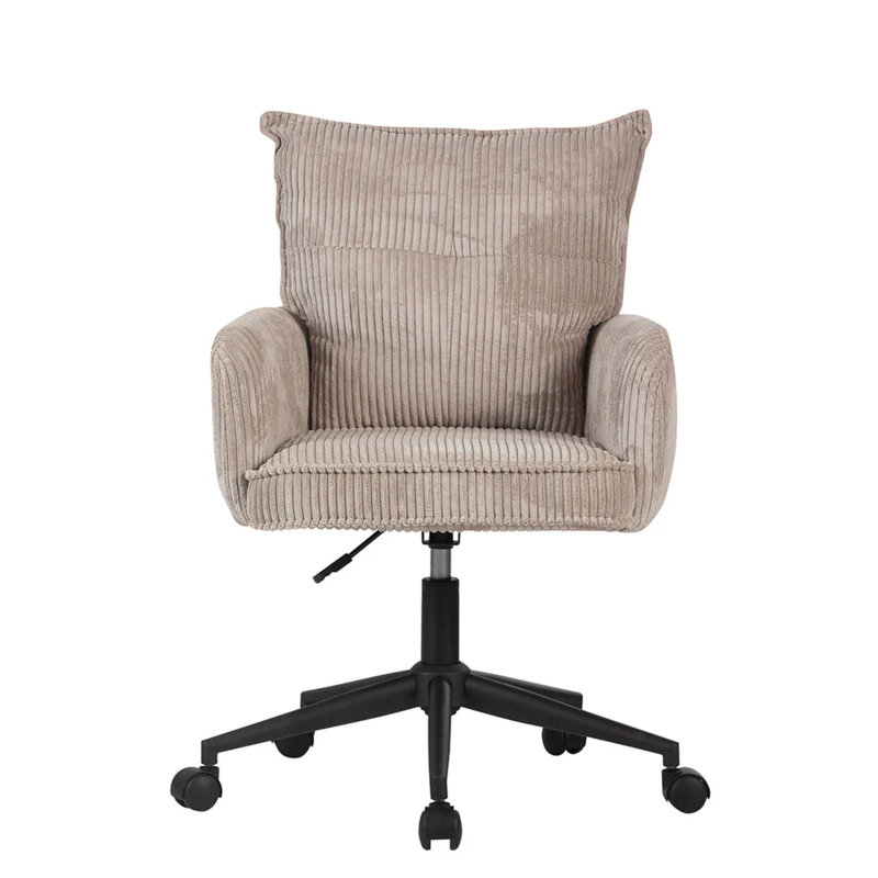 Fauteuil de coiffeuse pivotant Winegar, Bois beige