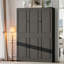 Armoire de rangement pour garde-manger l 47,2 po avec 6 portes, 8 tablettes, noir-120143348