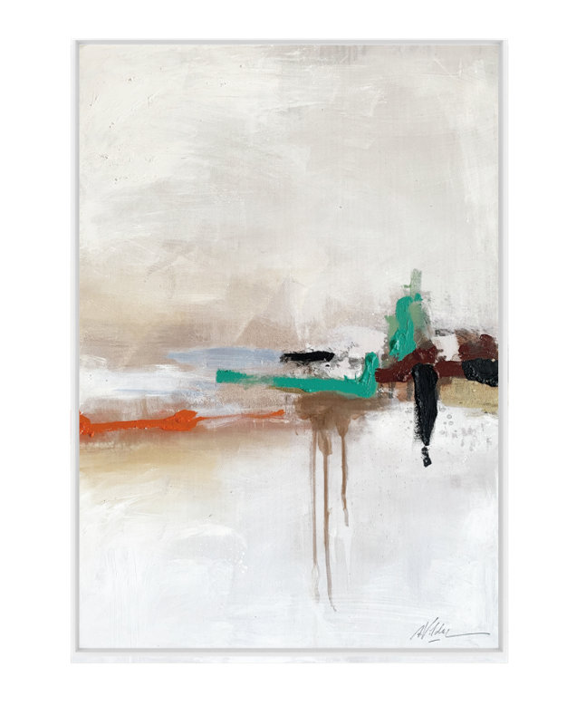 Formelle Single Picture Frame Painting on Wood, 130 cm H x 100 cm W, White