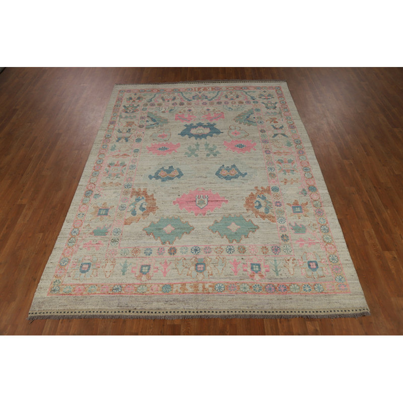Tapis turc vert Oushak 7 x 10