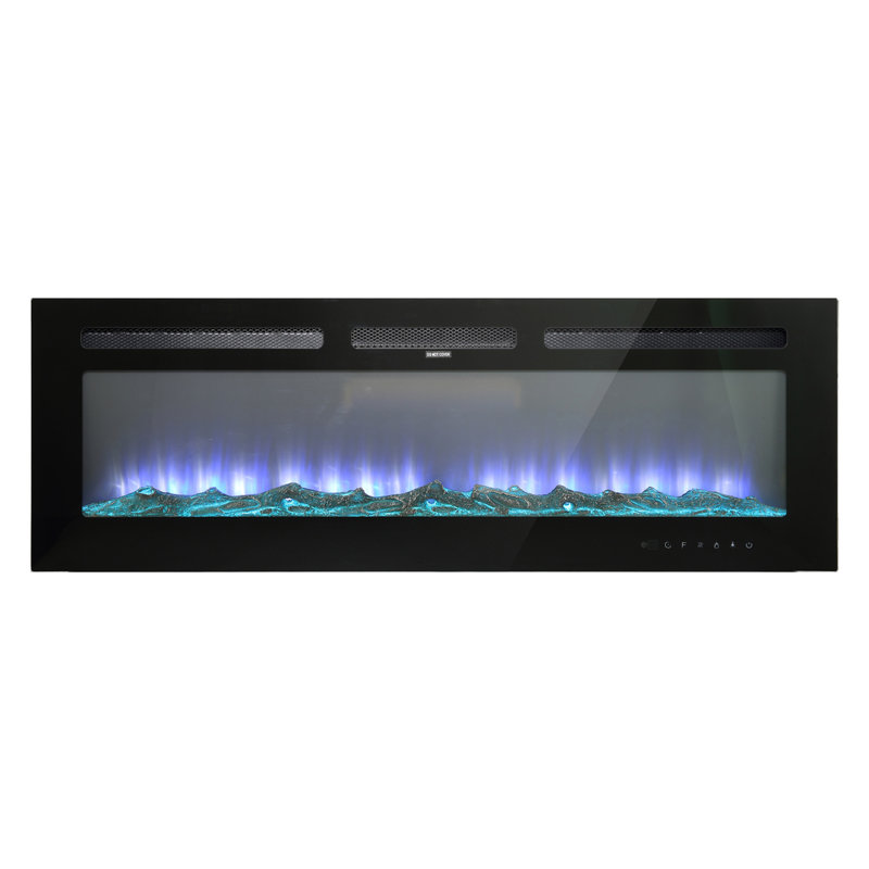 Rayva Front-Venting Recessed and Wall-Mounted Electric Fireplace, 17" H x 72" W x  4.1"D