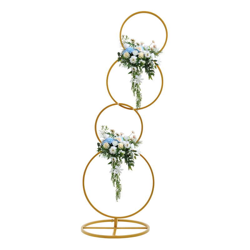 Support d'arche en métal 5,02 pi pour la décoration de mariage, Or