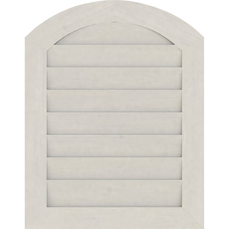 Évent de pignon en bois arqué, H 35 po x l 19 po (OB: H 30 po x l 14 po), Pin apprêté (lisse)