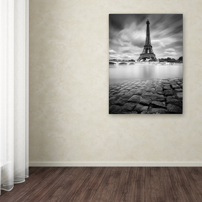 « eiffel tour study i », impression sur toile, H 47 po x l 30 po x P 2 po, Pas de tapis, Toile tendue