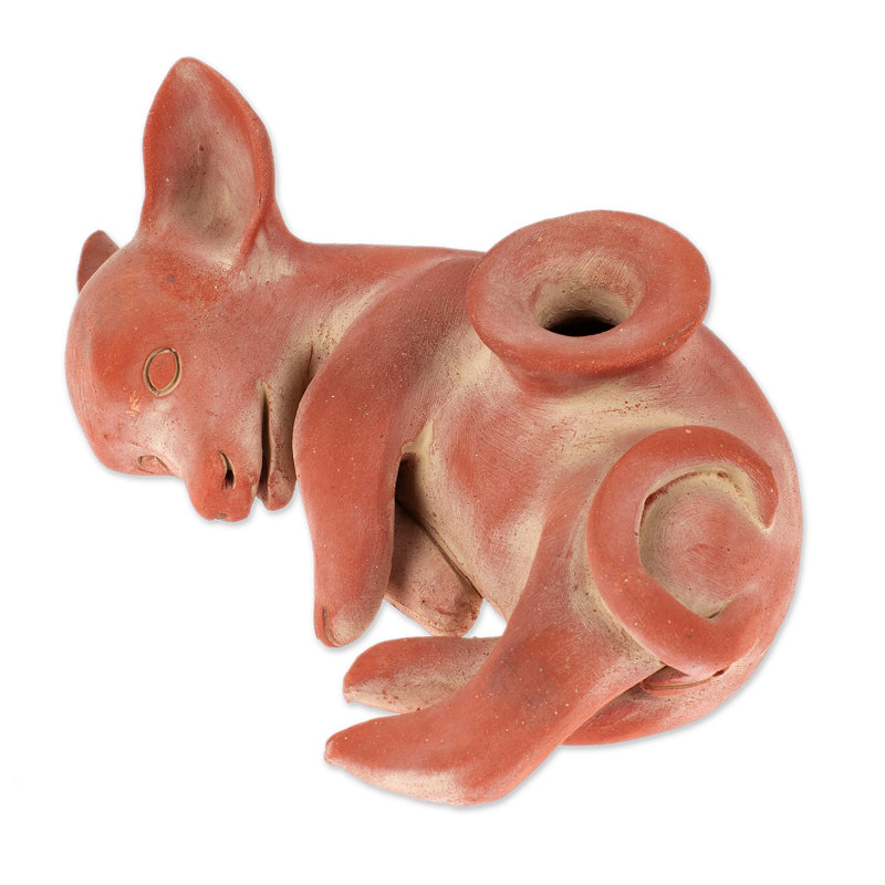 Sculpture en céramique Zhane Playful Xoloitzcuintli