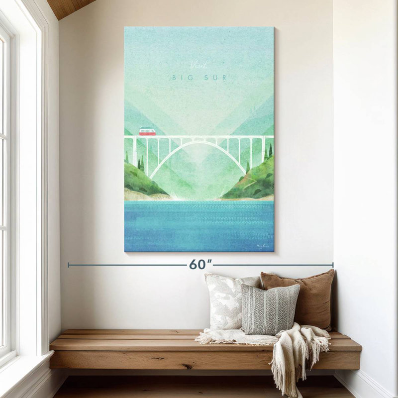 Affiche de voyage rétro Aime Big Sur, H 51 po x l 34 po