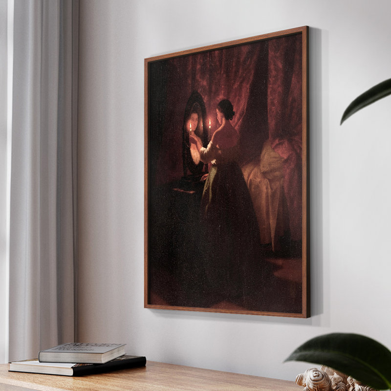 "Vintage Portrait Print", ensemble encadré sur toile, Papier encadré brun, H 10 po x l 8 po
