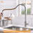 Touchless Kitchen Faucet, Brushed Nickel, Contemporary Enchantment, Single Handle, Ceramic Filler, Brass Motion Sensor Activated Tap, Fascination,-1064737047