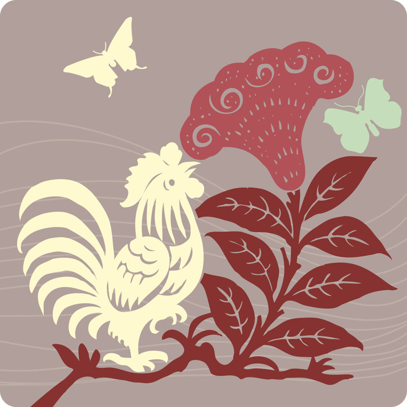 Aallaya Floral Illustration - Wrapped Canvas Print, 30cm H x 30cm W x 3.8cm D
