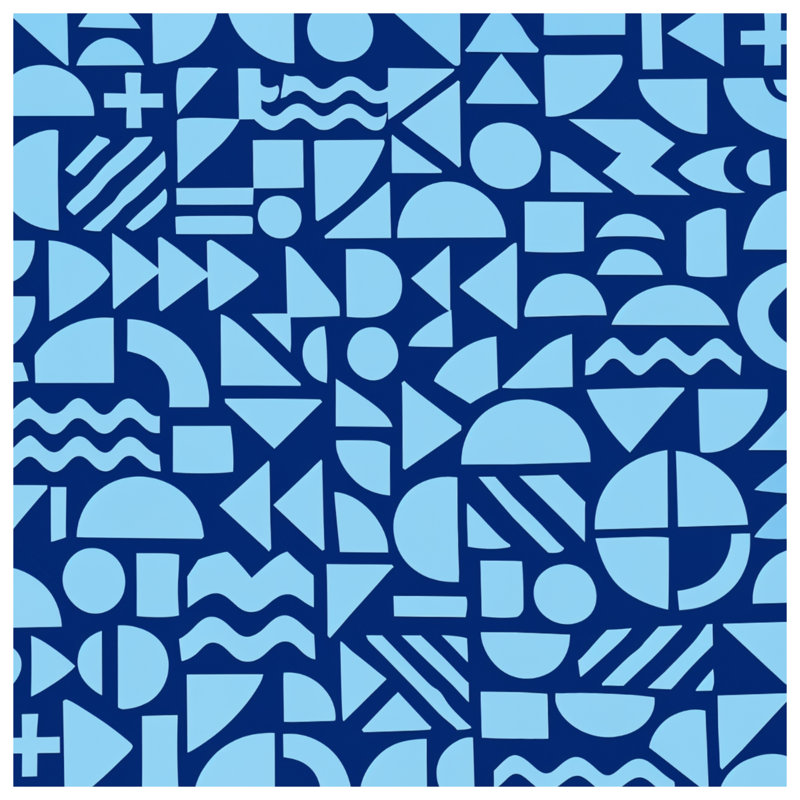 Blue Geometric Shapes Comforter, Twin Extra Long