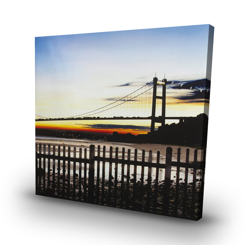 Bridge by sunset - 32"x32" art on canvas