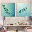Teal Tranquility Leaf Impression - ensemble de 2 feuilles carrées-420289875-420289886