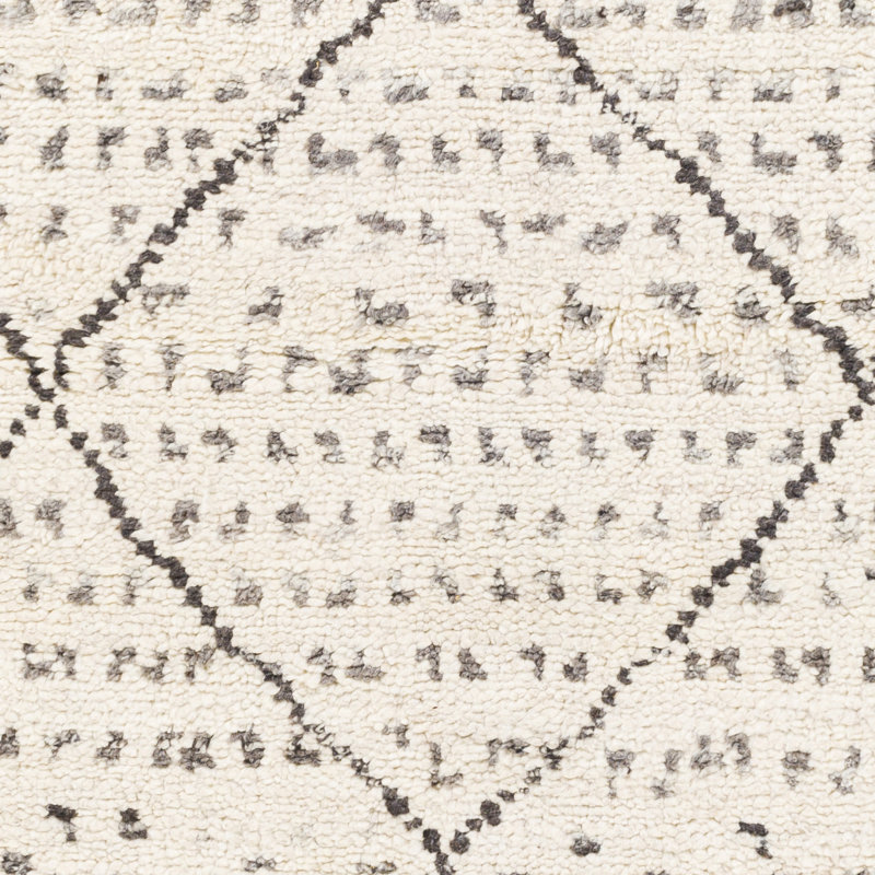 Morocco Geometric Handmade Tufted Ivory Area Rug, Rectangle 2' x 3'