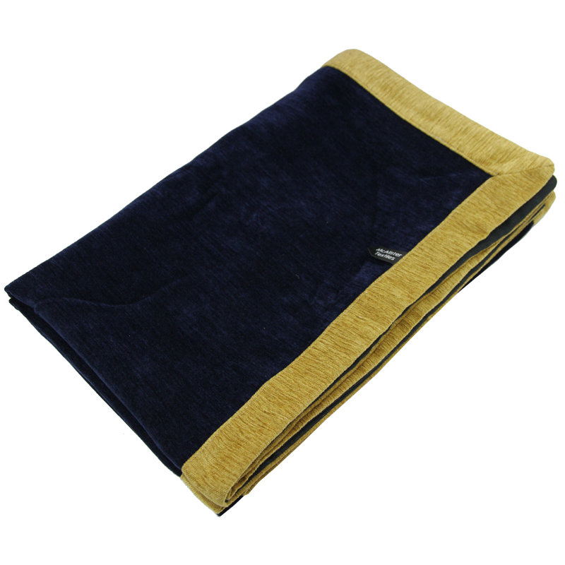 Alston Bed Runner, 50cm H x 255cm W, Navy/Ochre